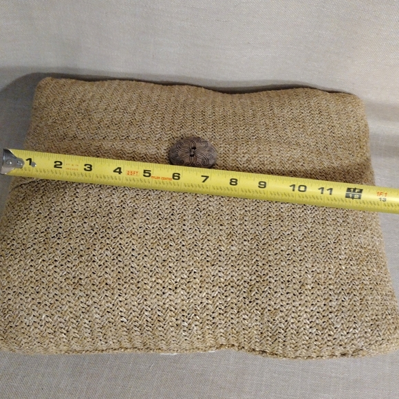 Burlap Pillows / Wooden Buttons (set of 2) - Picture 8 of 9